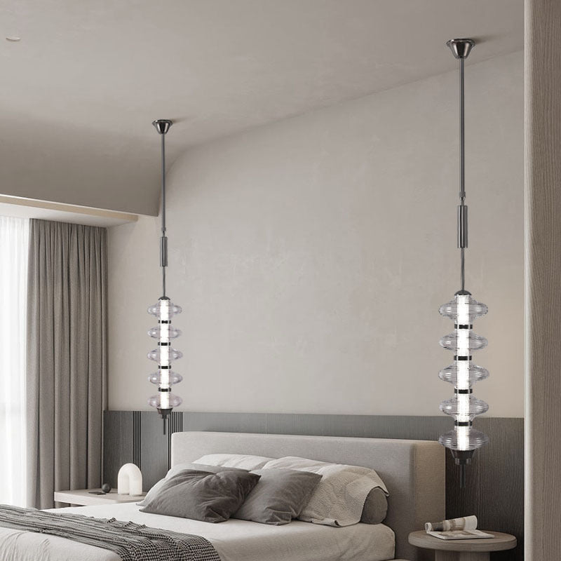 Contemporary Creative Gourd Hardware Glass LED Pendant Light For Living Room
