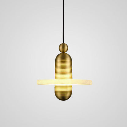 مصباح LED دائري معاصر من الرخام والألومنيوم لغرفة المعيشة 
