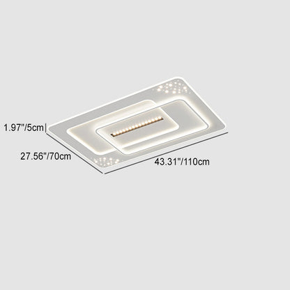 Modern Simplicity Three Round Square Rectangular Iron Acrylic LED Flush Mount Ceiling Light For Bedroom