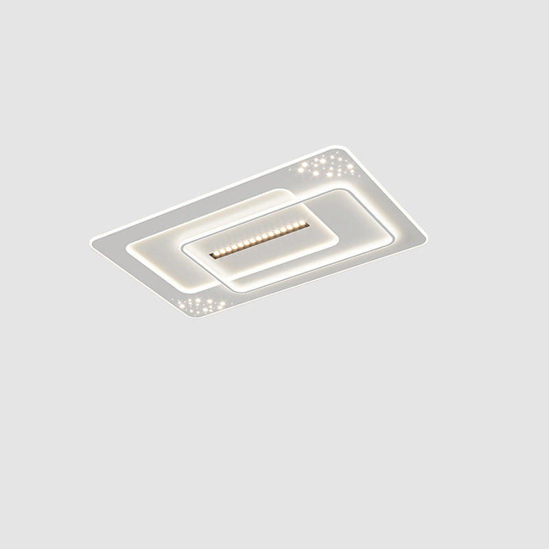 Modern Simplicity Three Round Square Rectangular Iron Acrylic LED Flush Mount Ceiling Light For Bedroom