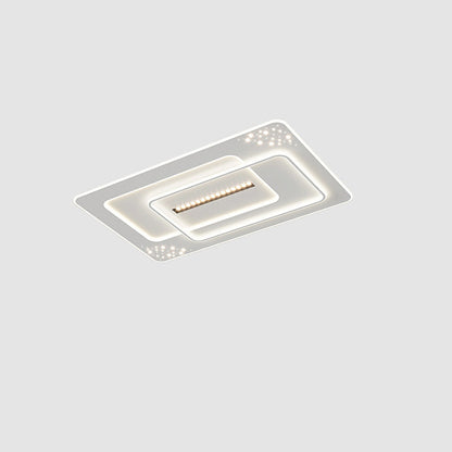 Modern Simplicity Three Round Square Rectangular Iron Acrylic LED Flush Mount Ceiling Light For Bedroom