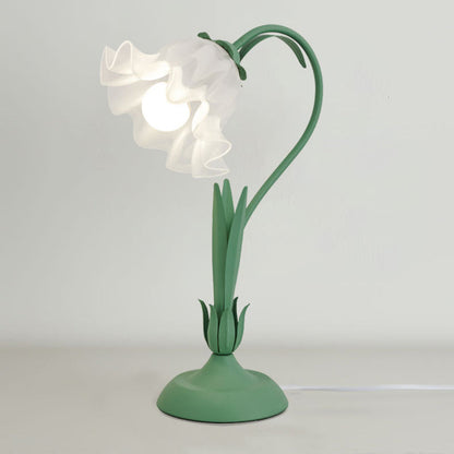 Contemporary Creative Flower Iron Acrylic 1-Light Table Lamp For Bedroom