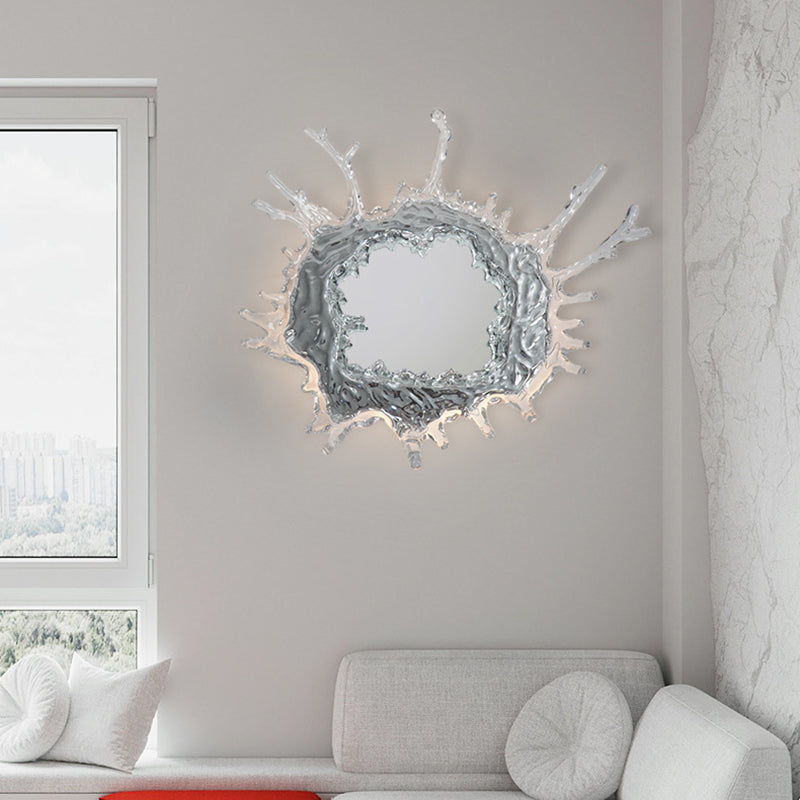 Contemporary Creative Stainless Steel Acrylic Water Drop Mirror LED Wall Sconce Lamp For Bathroom
