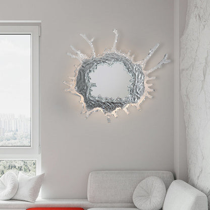 Contemporary Creative Stainless Steel Acrylic Water Drop Mirror LED Wall Sconce Lamp For Bathroom