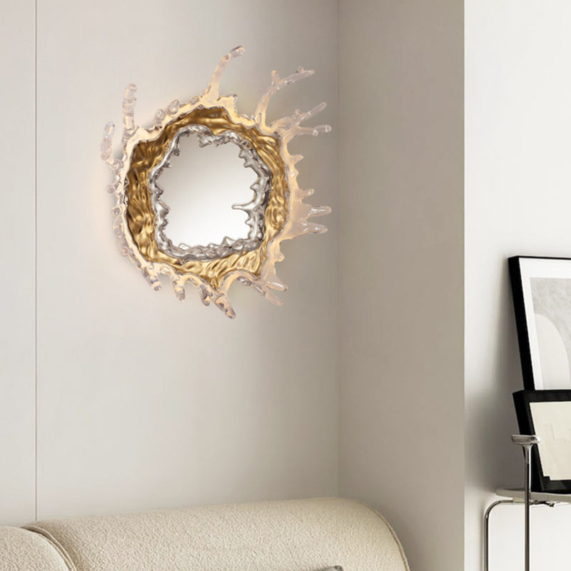 Contemporary Creative Stainless Steel Acrylic Water Drop Mirror LED Wall Sconce Lamp For Bathroom