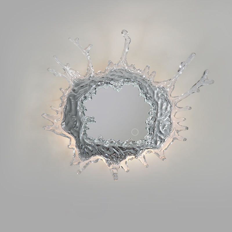 Contemporary Creative Stainless Steel Acrylic Water Drop Mirror LED Wall Sconce Lamp For Bathroom