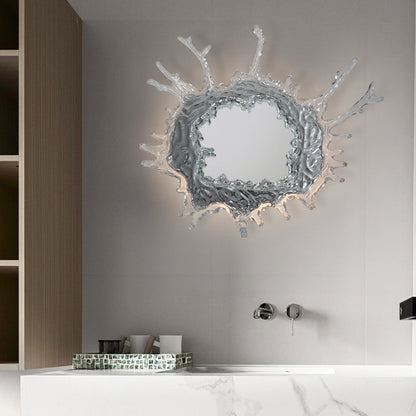 Contemporary Creative Stainless Steel Acrylic Water Drop Mirror LED Wall Sconce Lamp For Bathroom