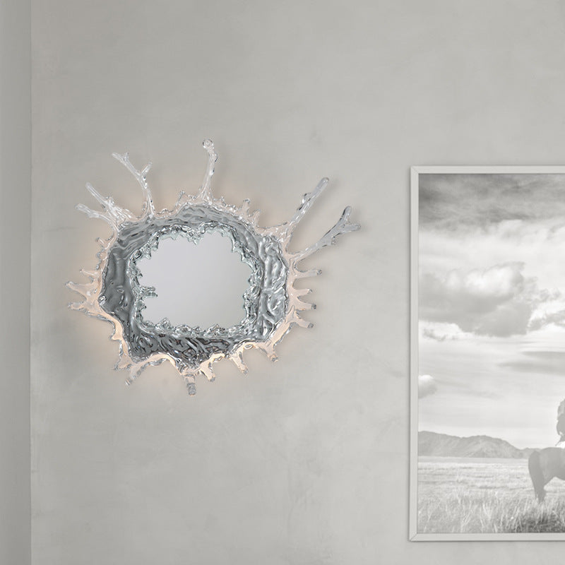 Contemporary Creative Stainless Steel Acrylic Water Drop Mirror LED Wall Sconce Lamp For Bathroom