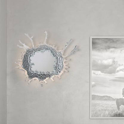 Contemporary Creative Stainless Steel Acrylic Water Drop Mirror LED Wall Sconce Lamp For Bathroom