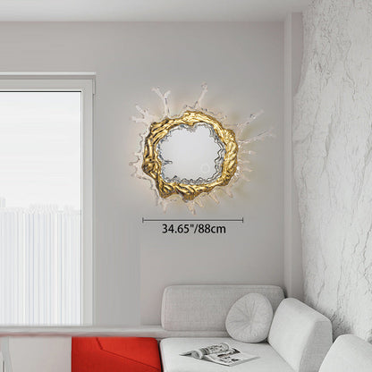 Contemporary Creative Stainless Steel Acrylic Water Drop Mirror LED Wall Sconce Lamp For Bathroom