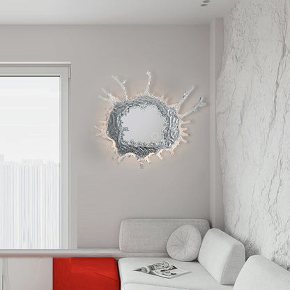Contemporary Creative Stainless Steel Acrylic Water Drop Mirror LED Wall Sconce Lamp For Bathroom