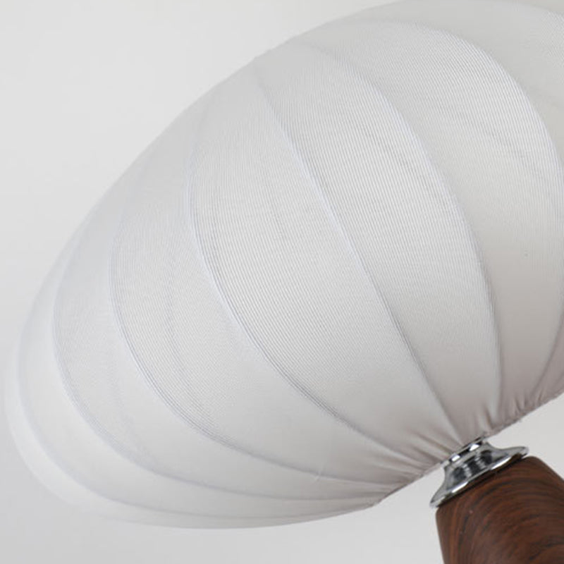 Traditional Vintage Ceramic Base Stretch Fabric Bud 1-Light Table Lamp For Bedroom