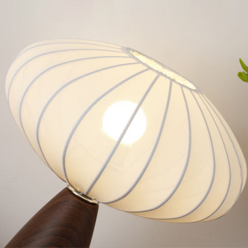 Traditional Vintage Ceramic Base Stretch Fabric Bud 1-Light Table Lamp For Bedroom