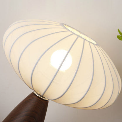 Traditional Vintage Ceramic Base Stretch Fabric Bud 1-Light Table Lamp For Bedroom