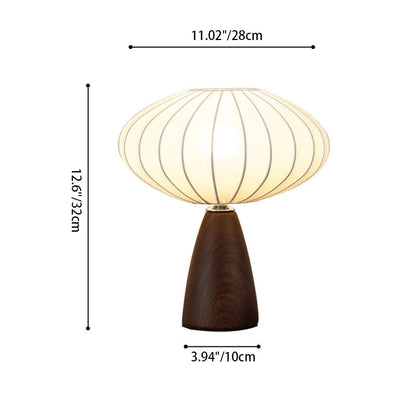Traditional Vintage Ceramic Base Stretch Fabric Bud 1-Light Table Lamp For Bedroom