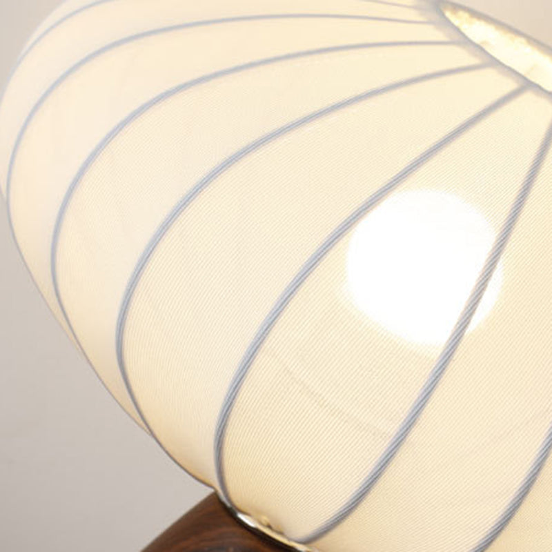 Traditional Vintage Ceramic Base Stretch Fabric Bud 1-Light Table Lamp For Bedroom