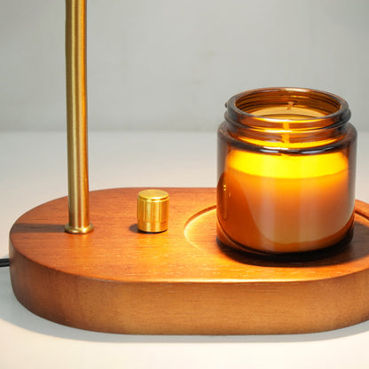 Contemporary Scandinavian Flower Marble Wood Iron 1-Light Aromatherapy Melting Wax Table Lamp For Bedroom