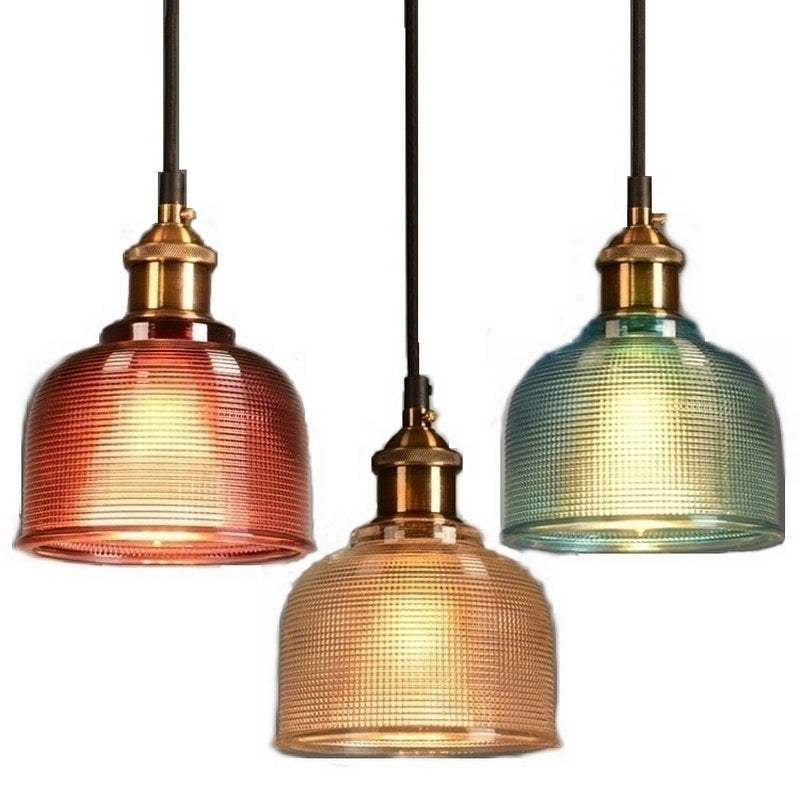 Contemporary Nordic Prismatic Glass 1-Light Pendant Light For Living Room