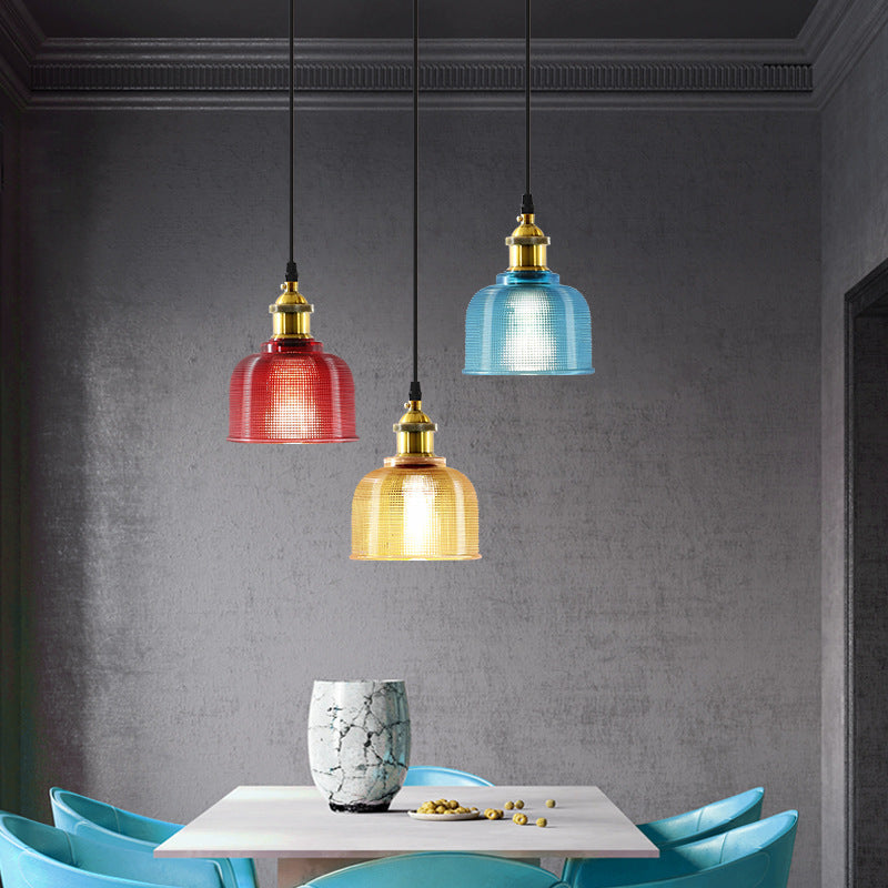 Contemporary Nordic Prismatic Glass 1-Light Pendant Light For Living Room