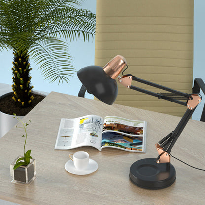 Modern Minimalist Foldable Rotatable Bowl Head Iron 1-Light Table Lamp For Study