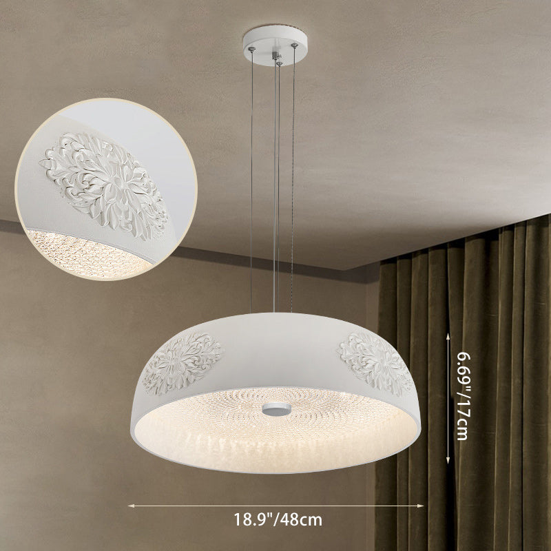 مصباح LED معلق على شكل وعاء دائري فرنسي تقليدي مصنوع من الراتنج والأكريليك لغرفة المعيشة