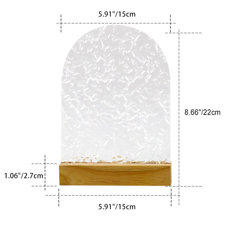 Modern Minimalist Water Ripple Wood Acrylic USB LED Table Lamp For Bedroom