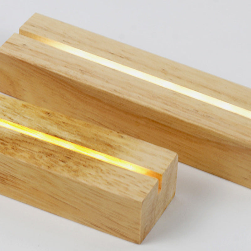 Modern Minimalist Water Ripple Wood Acrylic USB LED Table Lamp For Bedroom