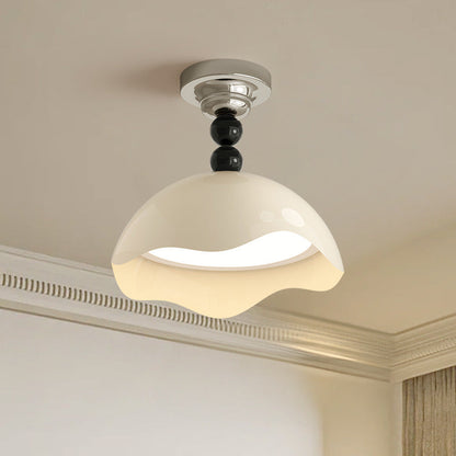 Contemporary Nordic Eggshell Aluminum Iron Acrylic LED Semi-Flush Mount Ceiling Light For Bedroom
