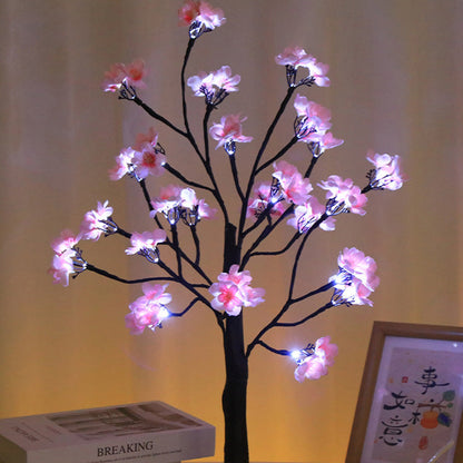 Modern Art Deco Simulation Flower Tree Shape LED Table Lamp For Bedroom