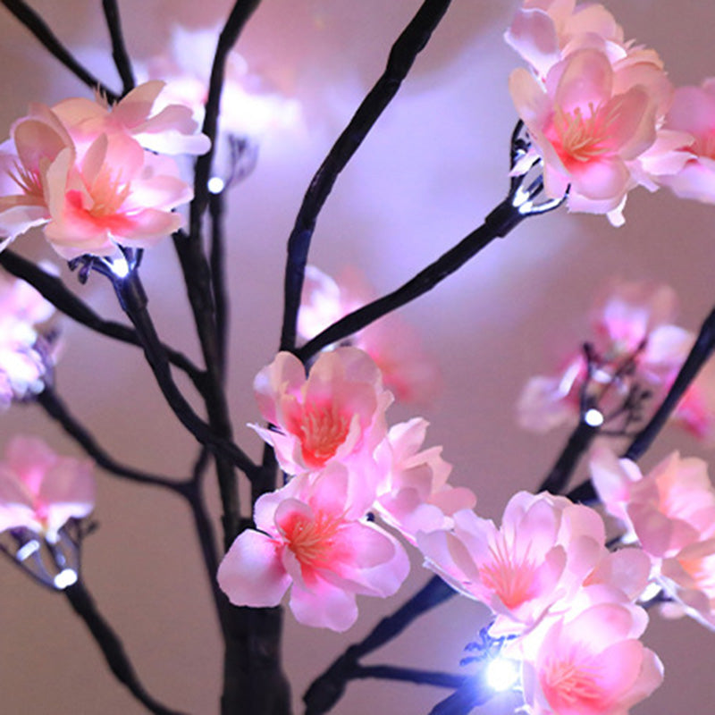 Modern Art Deco Simulation Flower Tree Shape LED Table Lamp For Bedroom