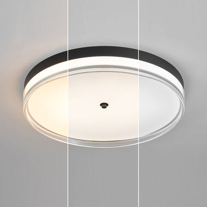 Modern Minimalist Round Aluminum Acrylic LED Flush Mount Ceiling Light For Living Room