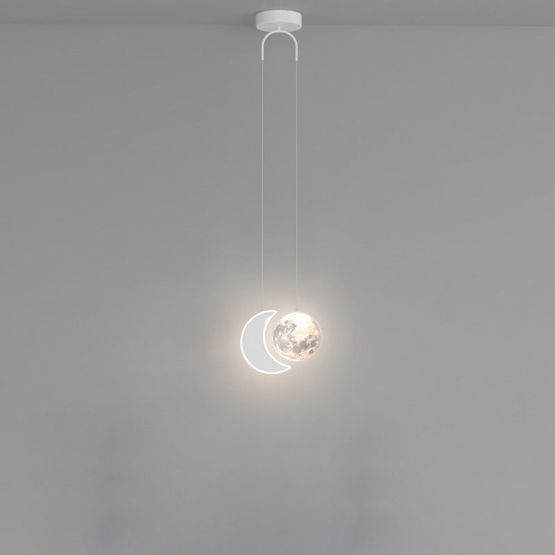 Contemporary Creative Cartoon Acrylic Airplane Cloud Moon Shade LED Kids Chandelier For Bedroom