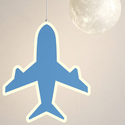 Contemporary Creative Cartoon Acrylic Airplane Cloud Moon Shade LED Kids Chandelier For Bedroom