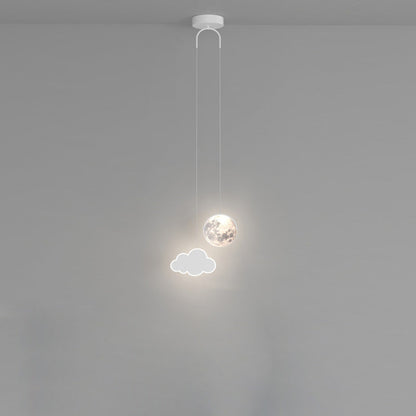 Contemporary Creative Cartoon Acrylic Airplane Cloud Moon Shade LED Kids Chandelier For Bedroom
