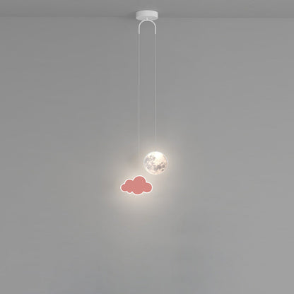 Contemporary Creative Cartoon Acrylic Airplane Cloud Moon Shade LED Kids Chandelier For Bedroom