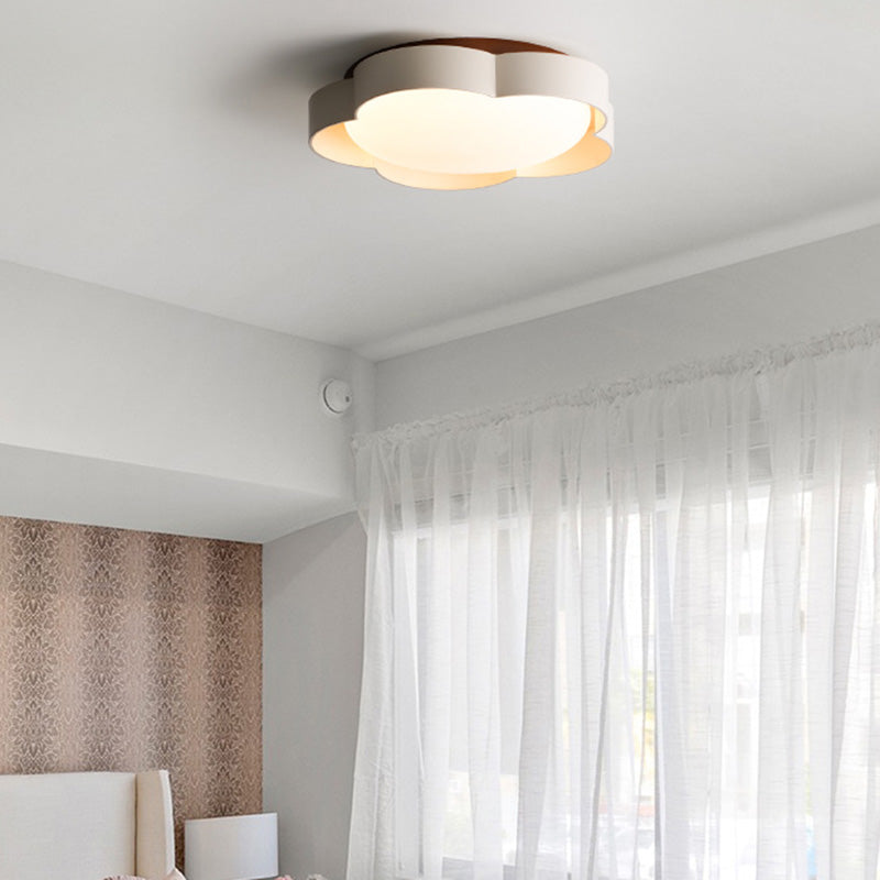 寝室用 北欧風 アイアン PEフラワー LED セミフラッシュマウント シーリングライト
