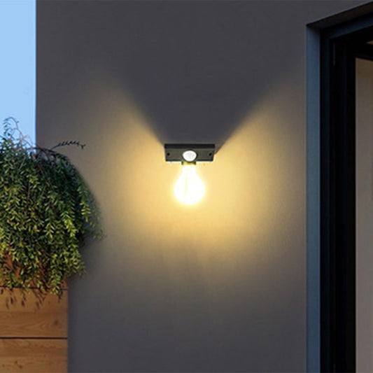 Modern Minimalist Waterproof Human Body Sensor ABS Tungsten Bulb LED Wall Sconce Lamp For Outdoor