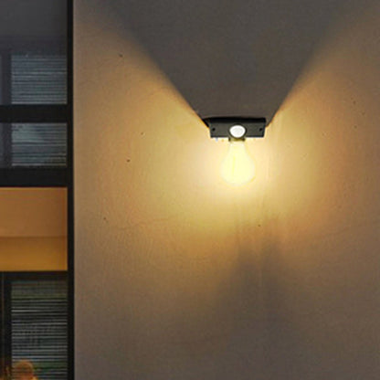 مصباح حائط LED بتصميم عصري بسيط مزود بمستشعر جسم الإنسان ومقاوم للماء مصنوع من مادة التنجستن ABS للاستخدام الخارجي 