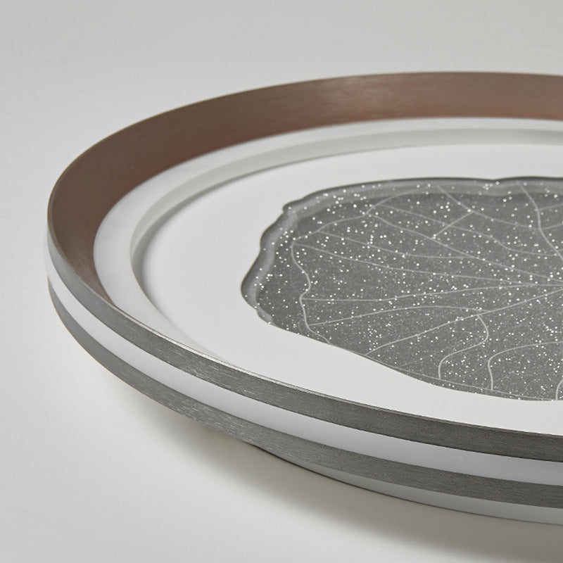 Modern Minimalist Round Lotus Leaf Iron Aluminum Acrylic LED Flush Mount Ceiling Light For Living Room