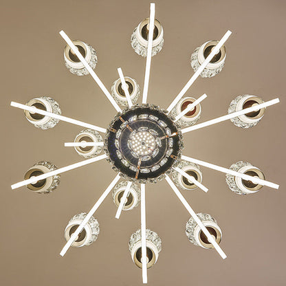 Modern Luxury Candle Crystal Stainless Steel Acrylic LED Chandelier For Living Room