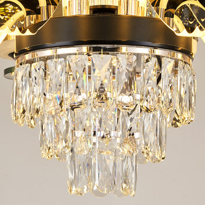 Modern Luxury Candle Crystal Stainless Steel Acrylic LED Chandelier For Living Room