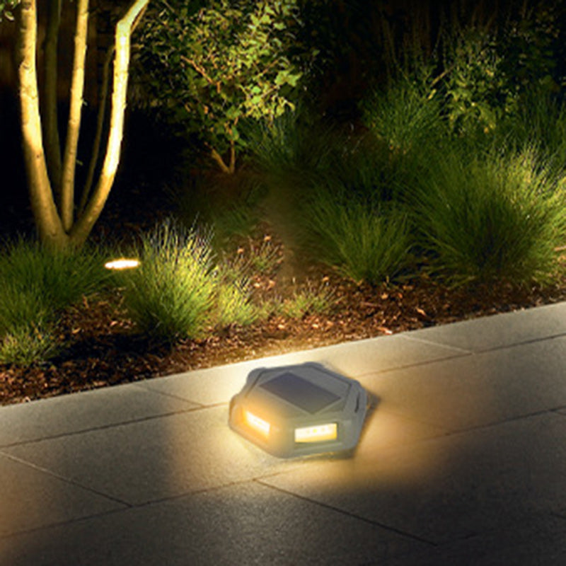 Contemporary Creative Square Aluminum PC Waterproof LED Solar Lawn Insert Light For Outdoor Patio