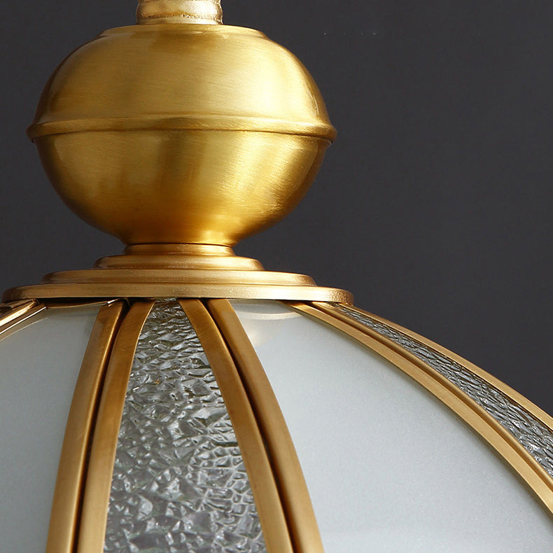 Modern Luxury Flower Cone Frosted Diamond Glass Brass Finish Frame 1/3-Light Semi-Flush Mount Ceiling Light For Living Room