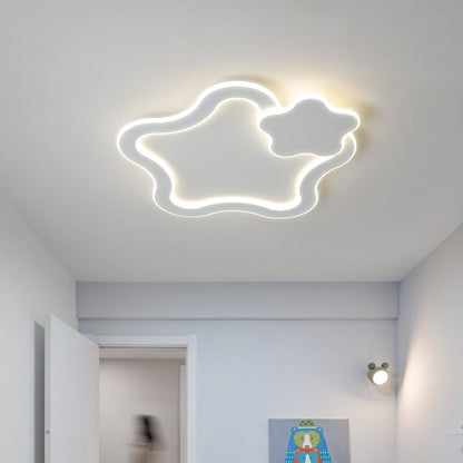 Contemporary Creative Kids Cartoon Five-Pointed Star Iron Acrylic LED Flush Mount Ceiling Light For Bedroom