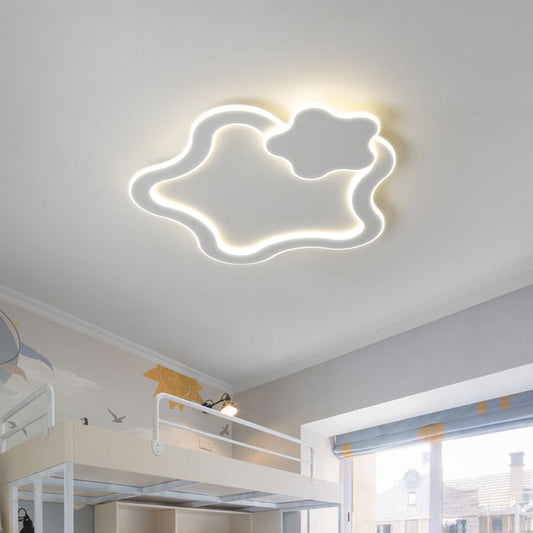 Contemporary Creative Kids Cartoon Five-Pointed Star Iron Acrylic LED Flush Mount Ceiling Light For Bedroom