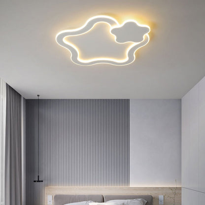 Contemporary Creative Kids Cartoon Five-Pointed Star Iron Acrylic LED Flush Mount Ceiling Light For Bedroom