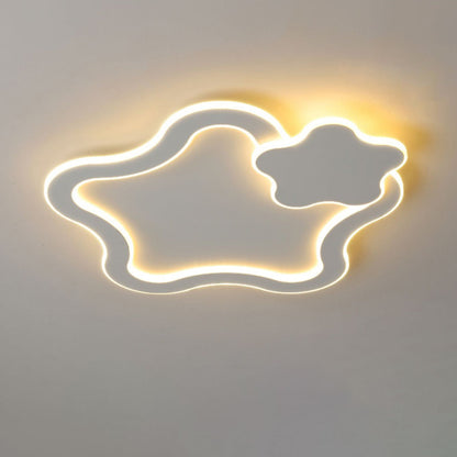 Contemporary Creative Kids Cartoon Five-Pointed Star Iron Acrylic LED Flush Mount Ceiling Light For Bedroom