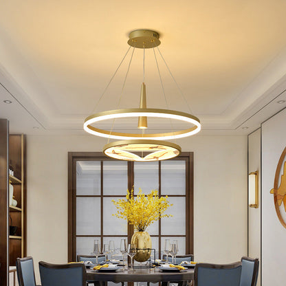 Traditional Chinese Two-Layer Round Enamel Color Acrylic Iron Spotlight LED Chandeliers For Living Room