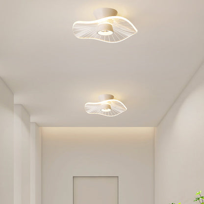 Contemporary Nordic Lotus Rose Plum Blossom Iron Acrylic LED Semi-Flush Mount Ceiling Light For Hallway