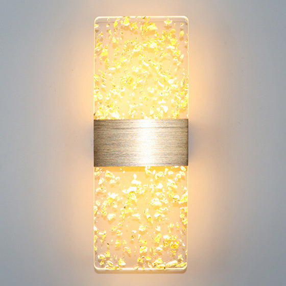 مصباح حائط LED من الألومنيوم الأكريليكي على شكل ريشة سماوية مستطيلة الشكل بتصميم عصري بسيط لغرفة المعيشة